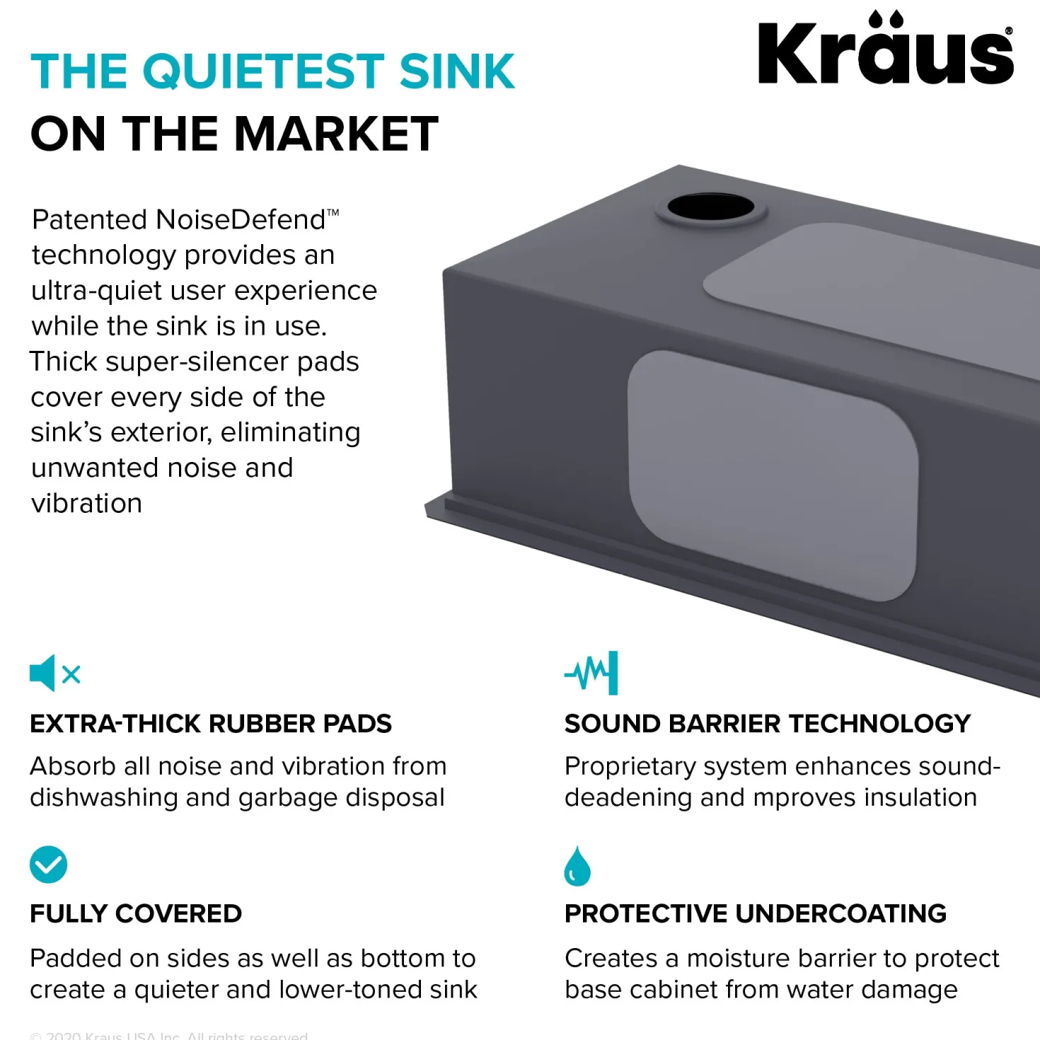 KRAUS Kore Workstation 32" Undermount 16 Gauge Single Bowl Kitchen Sink in PVD Gunmetal