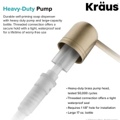 KRAUS KSD-32BG Kitchen Soap Dispenser in Brushed Gold