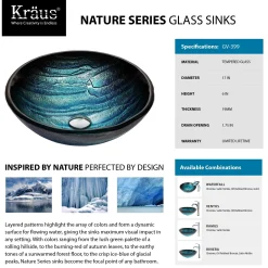 KRAUS Ladon Glass Vessel Sink and Ramus Faucet