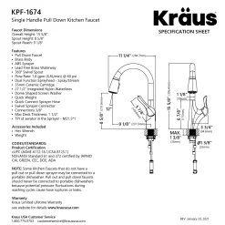 KRAUS Merlin Single Handle Pull-Down Kitchen Faucet in Spot Free Stainless Steel