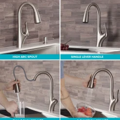 KRAUS Merlin Single Handle Pull-Down Kitchen Faucet in Spot Free Stainless Steel