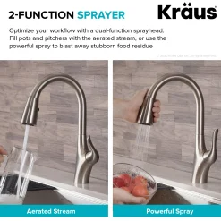 KRAUS Merlin Single Handle Pull-Down Kitchen Faucet in Spot Free Stainless Steel