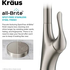 KRAUS Merlin Single Handle Pull-Down Kitchen Faucet in Spot Free Stainless Steel