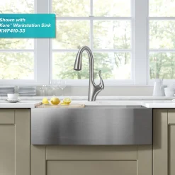 KRAUS Merlin Single Handle Pull-Down Kitchen Faucet in Spot Free Stainless Steel