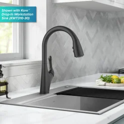 KRAUS Merlin Single Handle Pull-Down Kitchen Faucet in Matte Black
