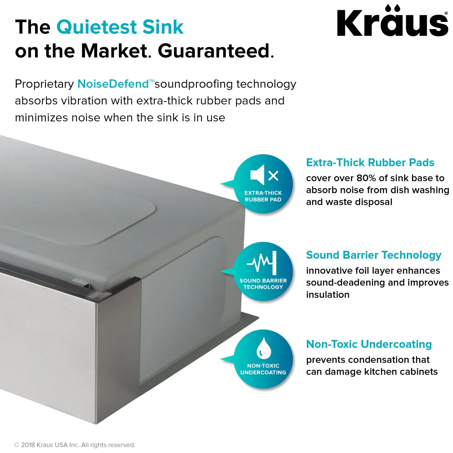 KRAUS 33" Modern Flat Front Farmhouse Stainless Steel Kitchen Sink with Off Center Drain
