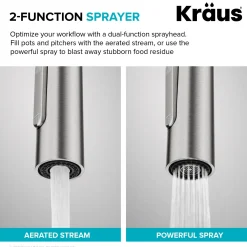 KRAUS New Oletto Contemporary Single Handle Pull Down Kitchen Faucet in Chrome