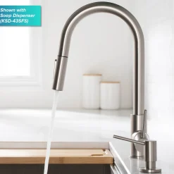 KRAUS New Oletto Contemporary Single Handle Pull Down Kitchen Faucet in Spot Free Stainless Steel