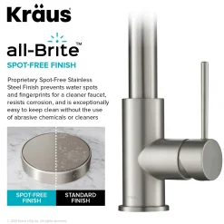 KRAUS New Oletto Contemporary Single Handle Pull Down Kitchen Faucet in Spot Free Stainless Steel