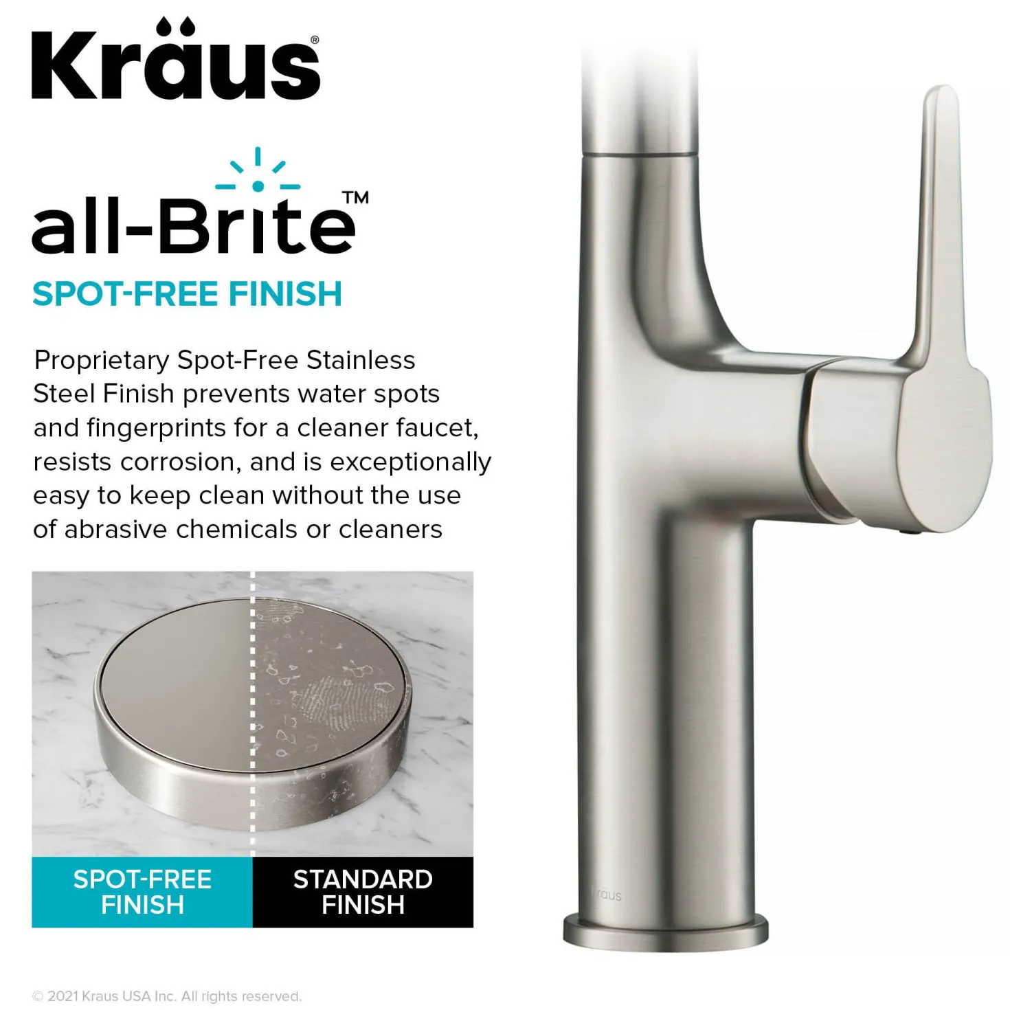 KRAUS New Oletto Modern Single Handle Pull Down Kitchen Faucet in Spot Free Stainless Steel
