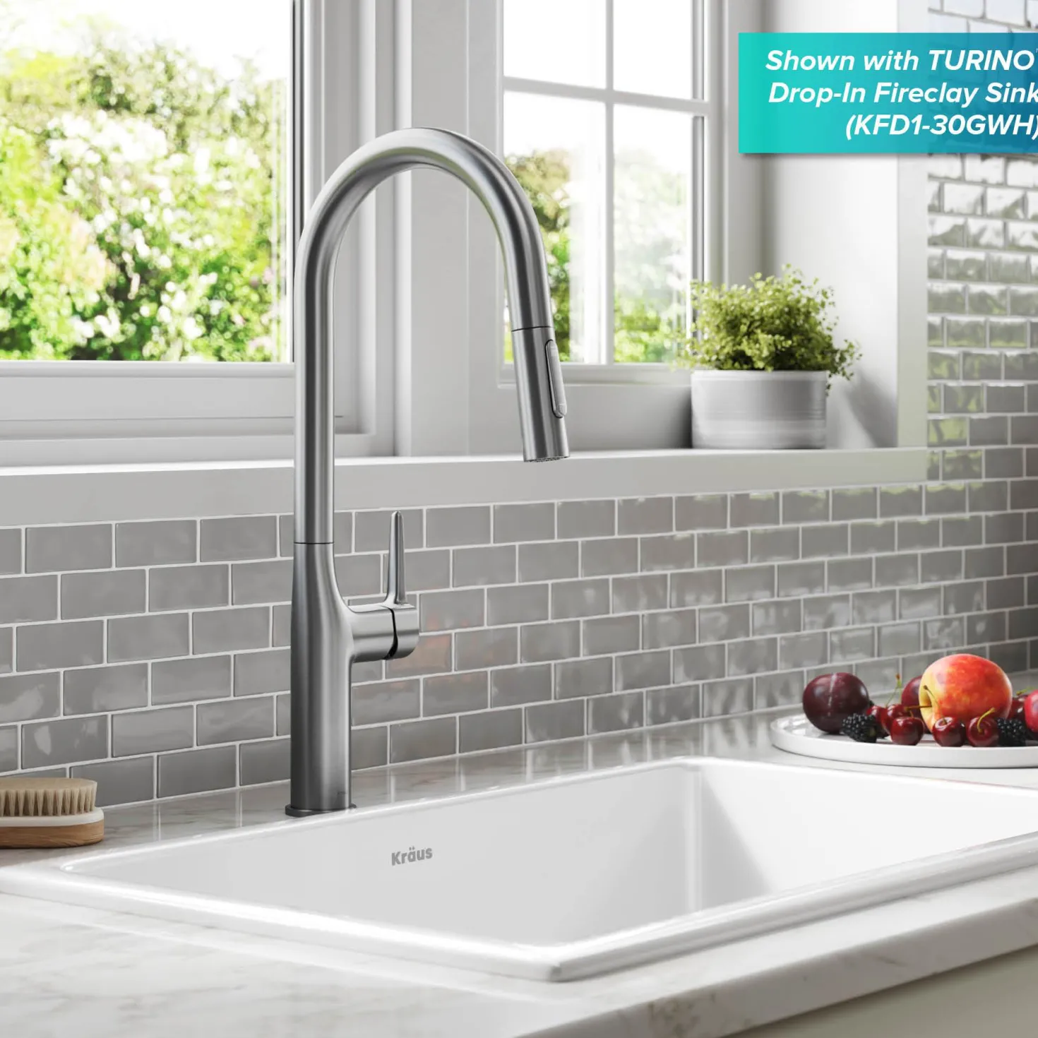 KRAUS New Oletto Modern Single Handle Pull Down Kitchen Faucet in Spot Free Stainless Steel