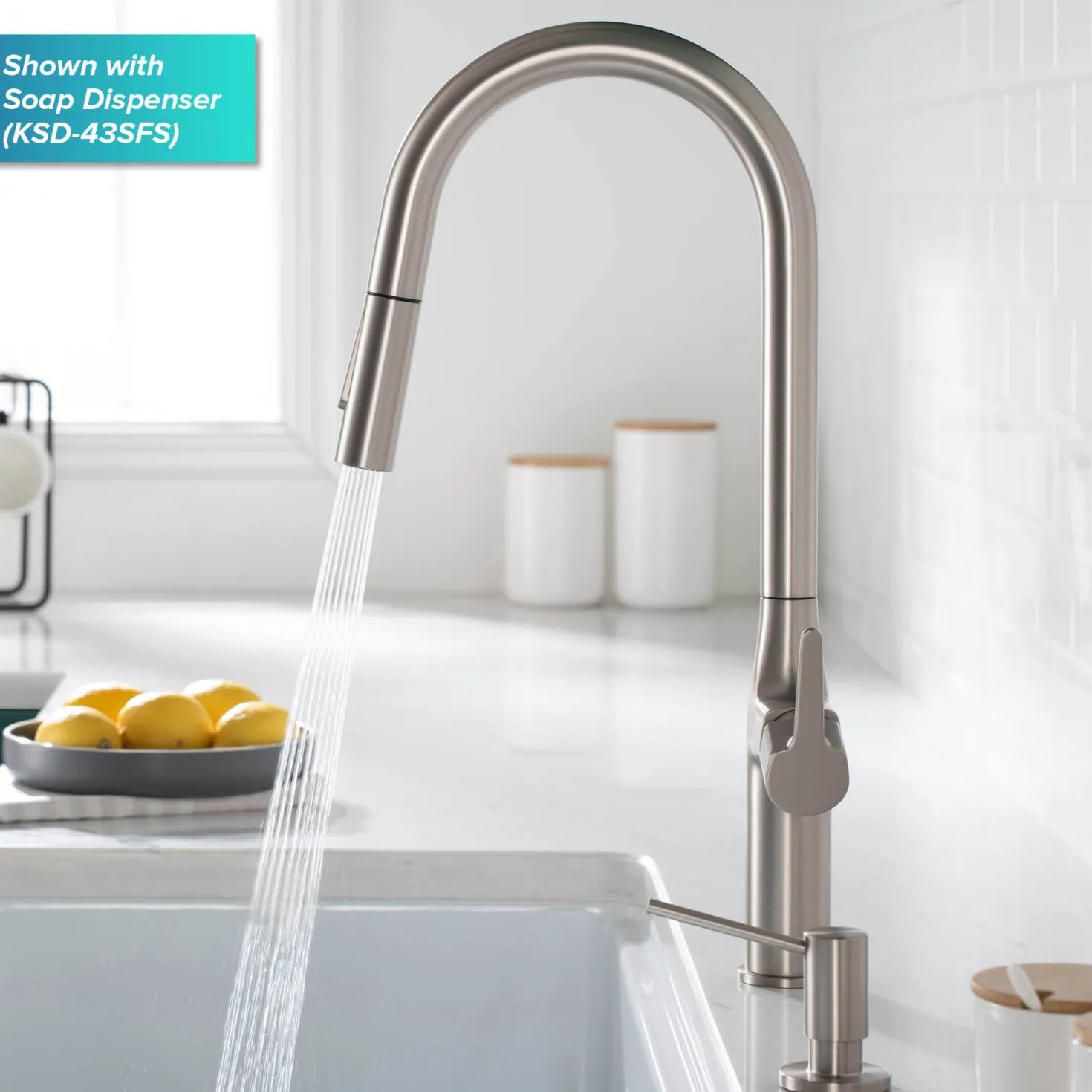 KRAUS New Oletto Modern Single Handle Pull Down Kitchen Faucet in Spot Free Stainless Steel