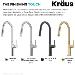 KRAUS New Oletto Modern Single Handle Pull Down Kitchen Faucet in Matte Black