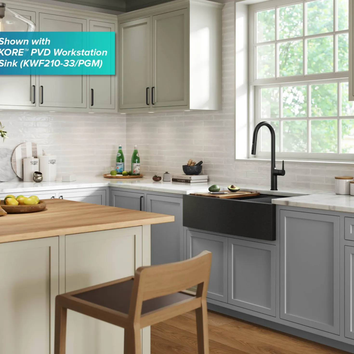 KRAUS New Oletto Modern Single Handle Pull Down Kitchen Faucet in Matte Black