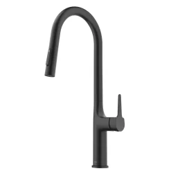 KRAUS New Oletto Modern Single Handle Pull Down Kitchen Faucet in Matte Black