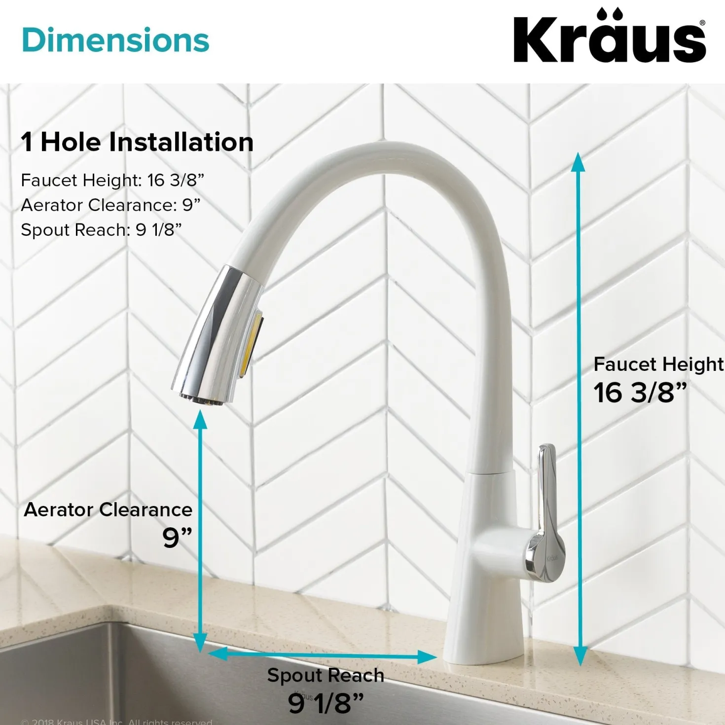 KRAUS Nolen Dual Function Pull-Down Kitchen Faucet in Chrome/White