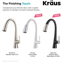 KRAUS Nolen Dual Function Pull-Down Kitchen Faucet in Chrome/White