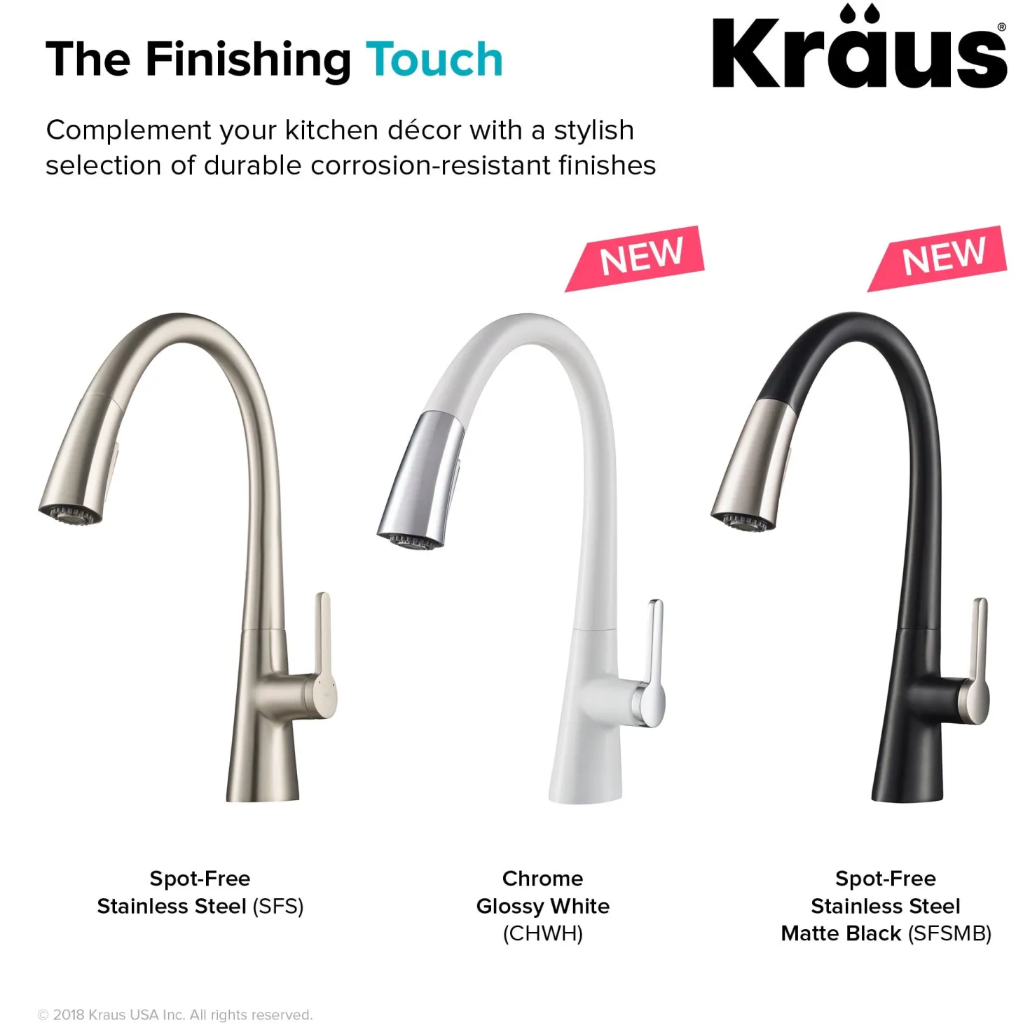 KRAUS Nolen Dual Function Pull-Down Kitchen Faucet in Chrome/White