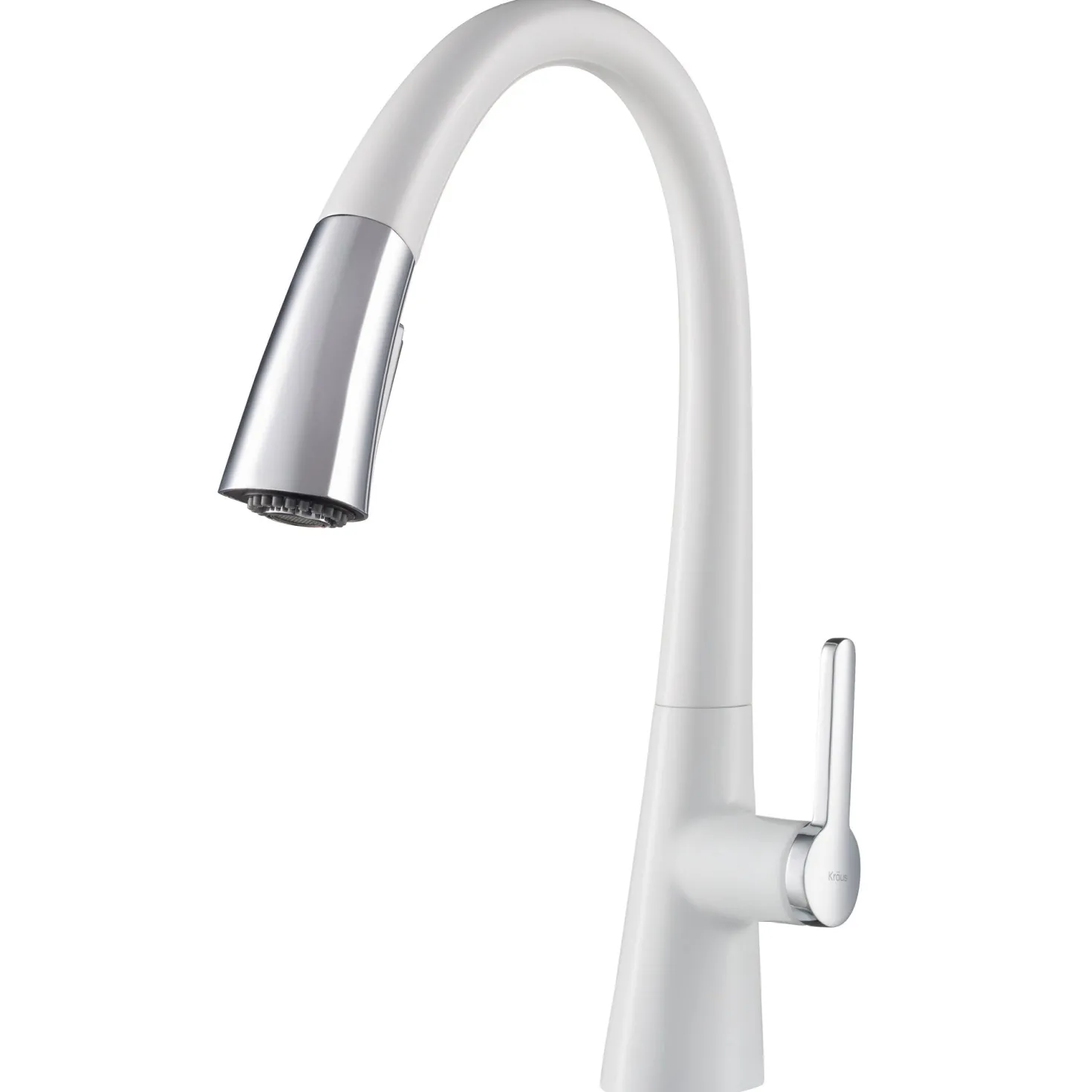 KRAUS Nolen Dual Function Pull-Down Kitchen Faucet in Chrome/White
