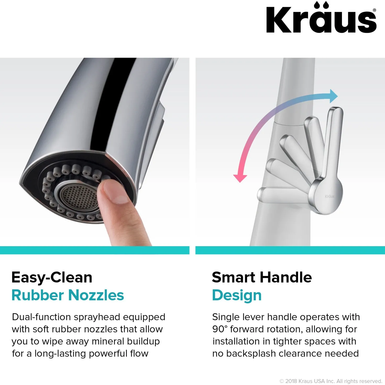 KRAUS Nolen Dual Function Pull-Down Kitchen Faucet in Chrome/White