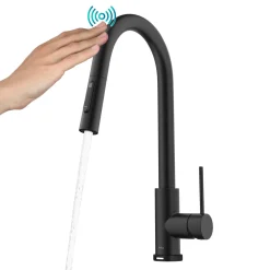 KRAUS Oletto Contemporary Single-Handle Touch Activated with Pull Down Sprayer in Matte Black