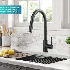 KRAUS Oletto Contemporary Single-Handle Touch Activated with Pull Down Sprayer in Matte Black
