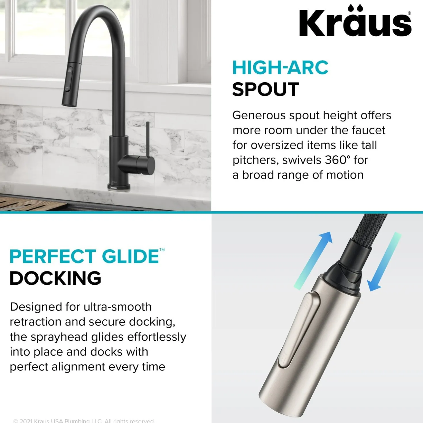 KRAUS Oletto Contemporary Single-Handle Touch Activated with Pull Down Sprayer in Matte Black