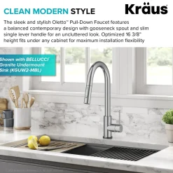 KRAUS Oletto Contemporary Single-Handle Touch Activated with Pull Down Sprayer in Chrome