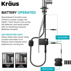 KRAUS Oletto Contemporary Single-Handle Touch Activated with Pull Down Sprayer in Chrome