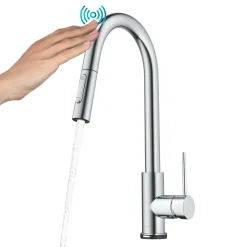 KRAUS Oletto Contemporary Single-Handle Touch Activated with Pull Down Sprayer in Chrome