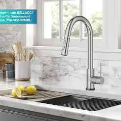 KRAUS Oletto Contemporary Single-Handle Touch Activated with Pull Down Sprayer in Chrome
