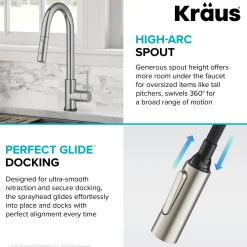 KRAUS Oletto Contemporary Single-Handle Touch Activated with Pull Down Sprayer in Chrome
