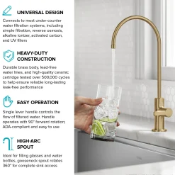 KRAUS Oletto Drinking Water Filter Faucet in Brushed Brass