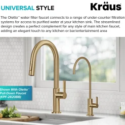 KRAUS Oletto Drinking Water Filter Faucet in Brushed Brass