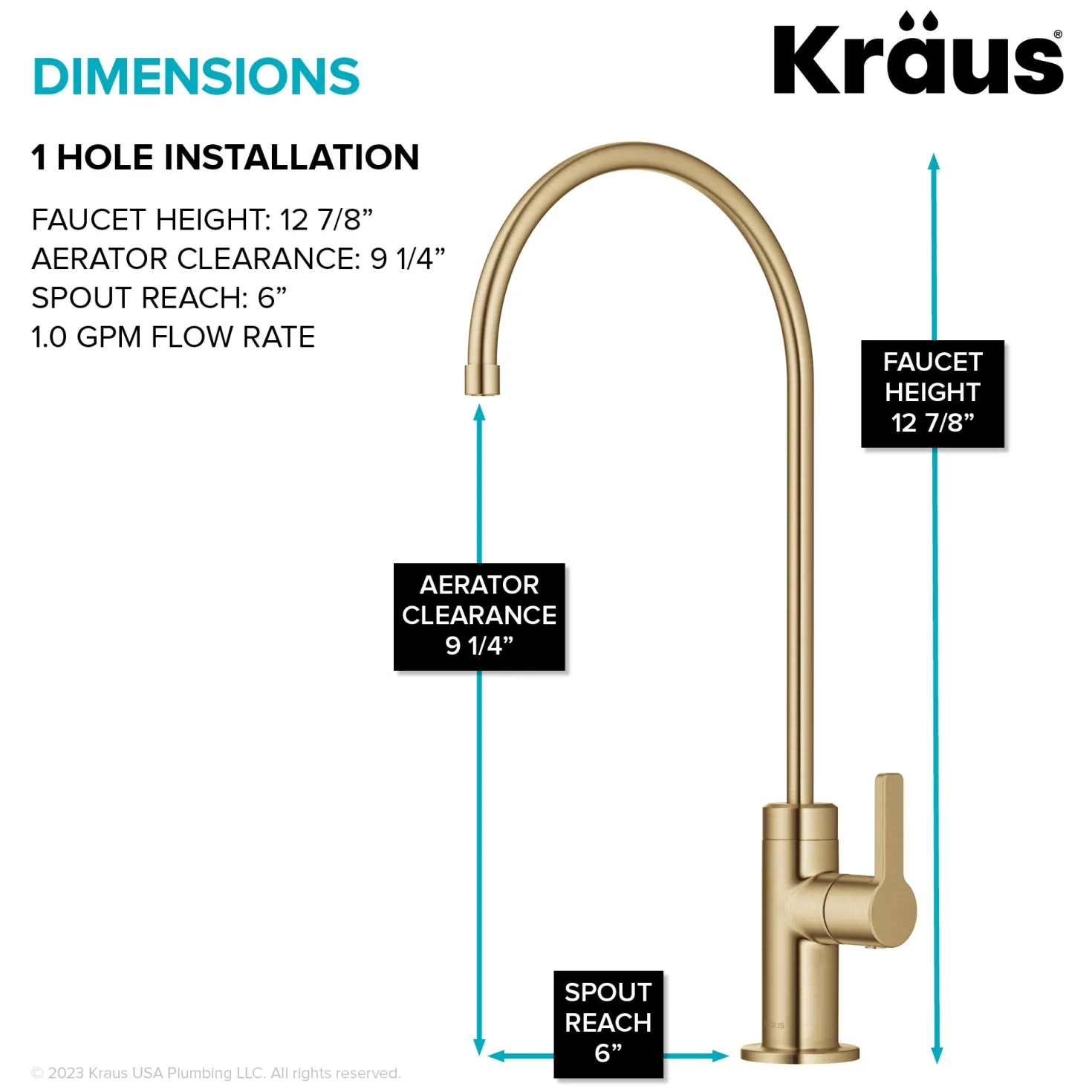 KRAUS Oletto Drinking Water Filter Faucet in Brushed Brass