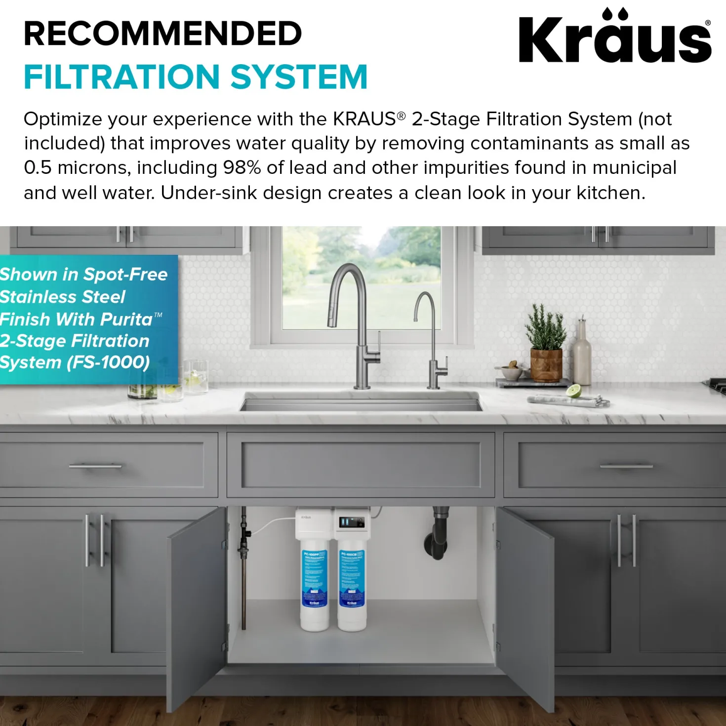 KRAUS Oletto Drinking Water Filter Faucet in Matte Black