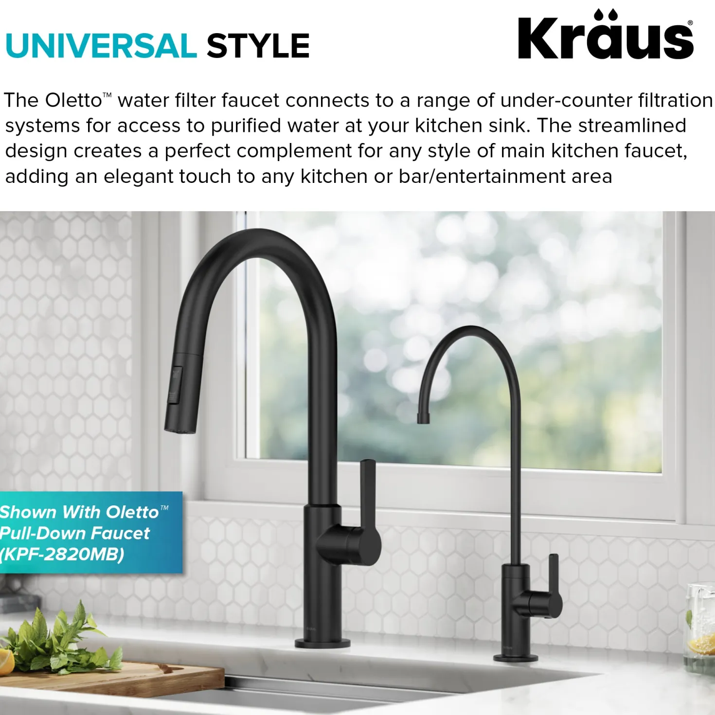 KRAUS Oletto Drinking Water Filter Faucet in Matte Black