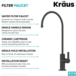 KRAUS Oletto Drinking Water Filter Faucet in Matte Black