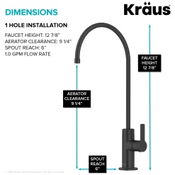 KRAUS Oletto Drinking Water Filter Faucet in Matte Black