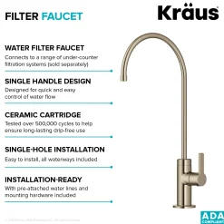 KRAUS Oletto Drinking Water Filter Faucet in Spot-Free Antique Champagne Bronze