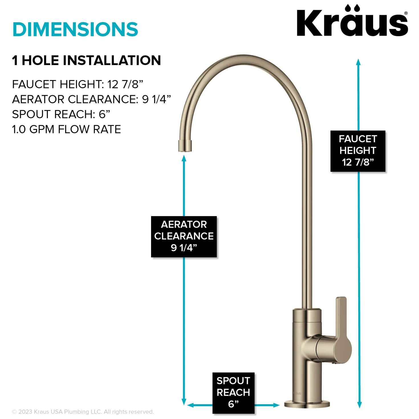 KRAUS Oletto Drinking Water Filter Faucet in Spot-Free Antique Champagne Bronze