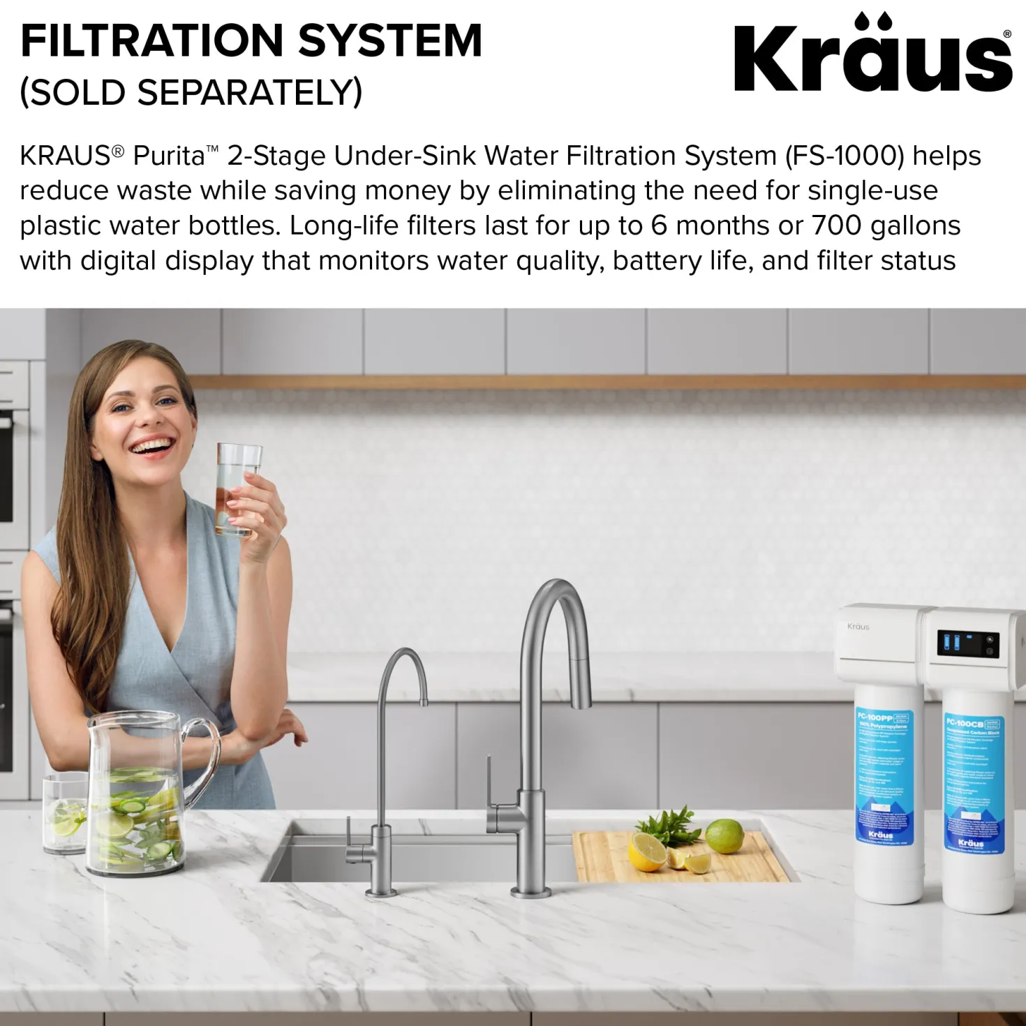 KRAUS Oletto Drinking Water Filter Faucet in Spot-Free Stainless Steel