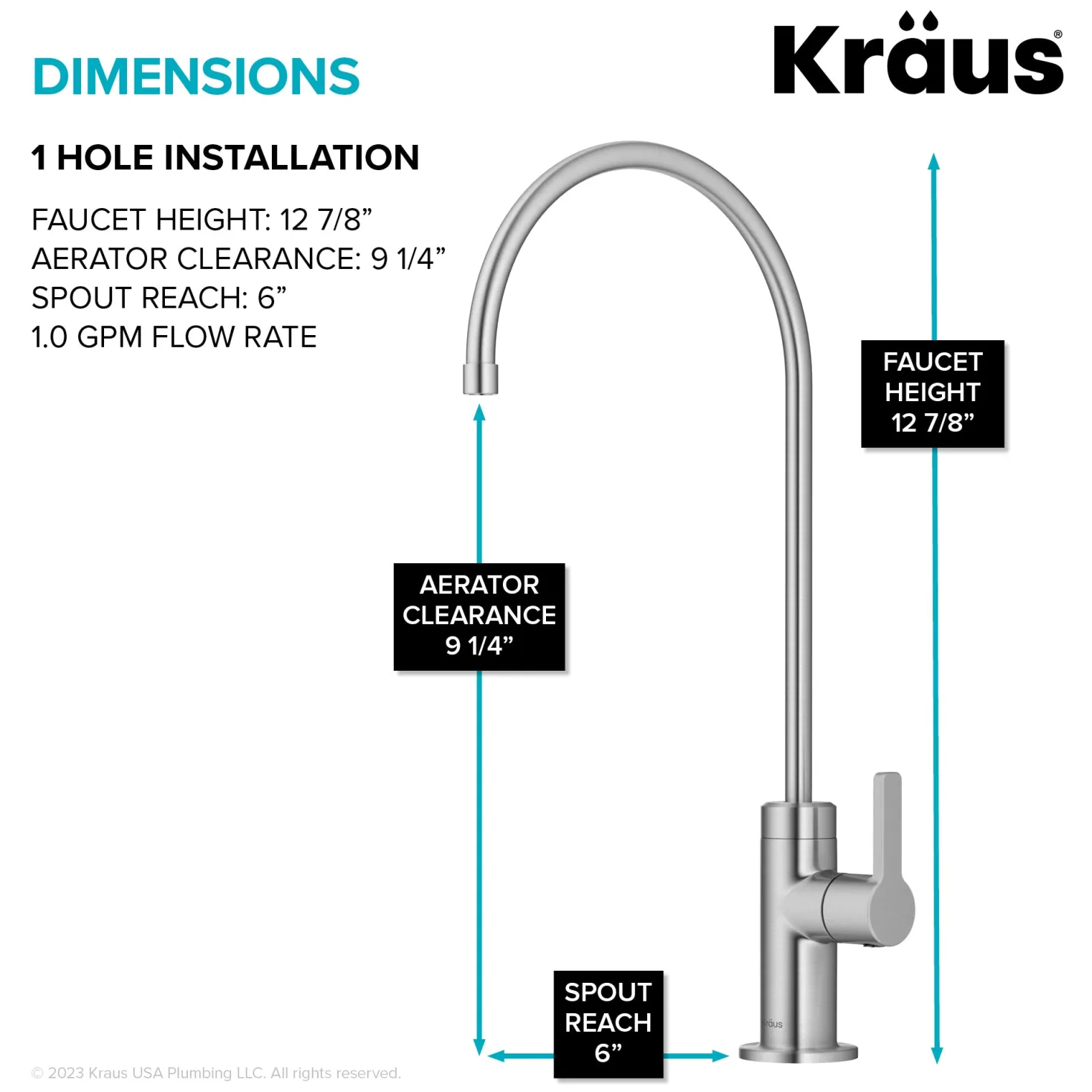 KRAUS Oletto Drinking Water Filter Faucet in Spot-Free Stainless Steel