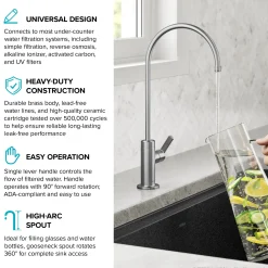 KRAUS Oletto Drinking Water Filter Faucet in Spot-Free Stainless Steel
