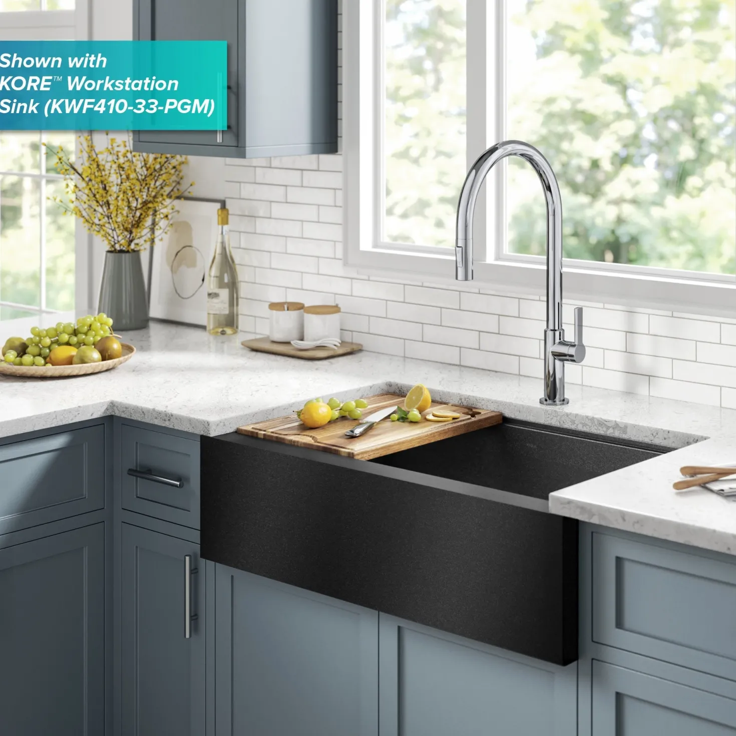 KRAUS Oletto High-Arc Chrome Single Handle Pull-Down Kitchen Faucet