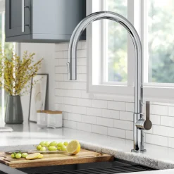 KRAUS Oletto High-Arc Chrome Single Handle Pull-Down Kitchen Faucet