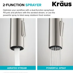 KRAUS Oletto High-Arc Chrome Single Handle Pull-Down Kitchen Faucet