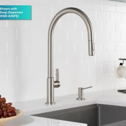 KRAUS Oletto High-Arc Single Handle Pull-Down Kitchen Faucet in Spot Free Stainless Steel