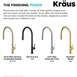 KRAUS Oletto High-Arc Single Handle Pull-Down Kitchen Faucet in Spot Free Stainless Steel