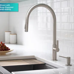 KRAUS Oletto High-Arc Single Handle Pull-Down Kitchen Faucet in Spot Free Stainless Steel